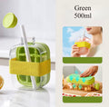 2-in-1 Glass Water Bottle & Food Storage Container with Straw | 500ml Leakproof Lunch Cup