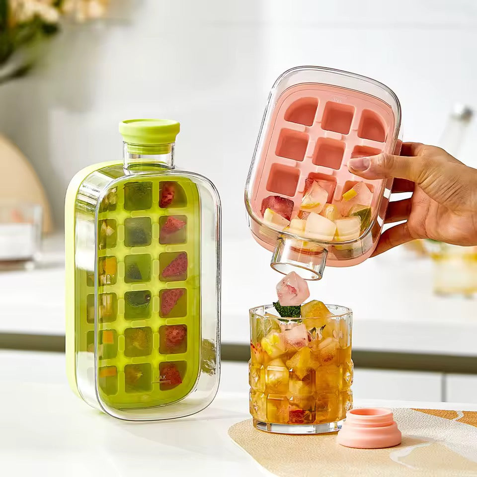 2-in-1 Glass Water Bottle & Food Storage Container with Straw | 500ml Leakproof Lunch Cup