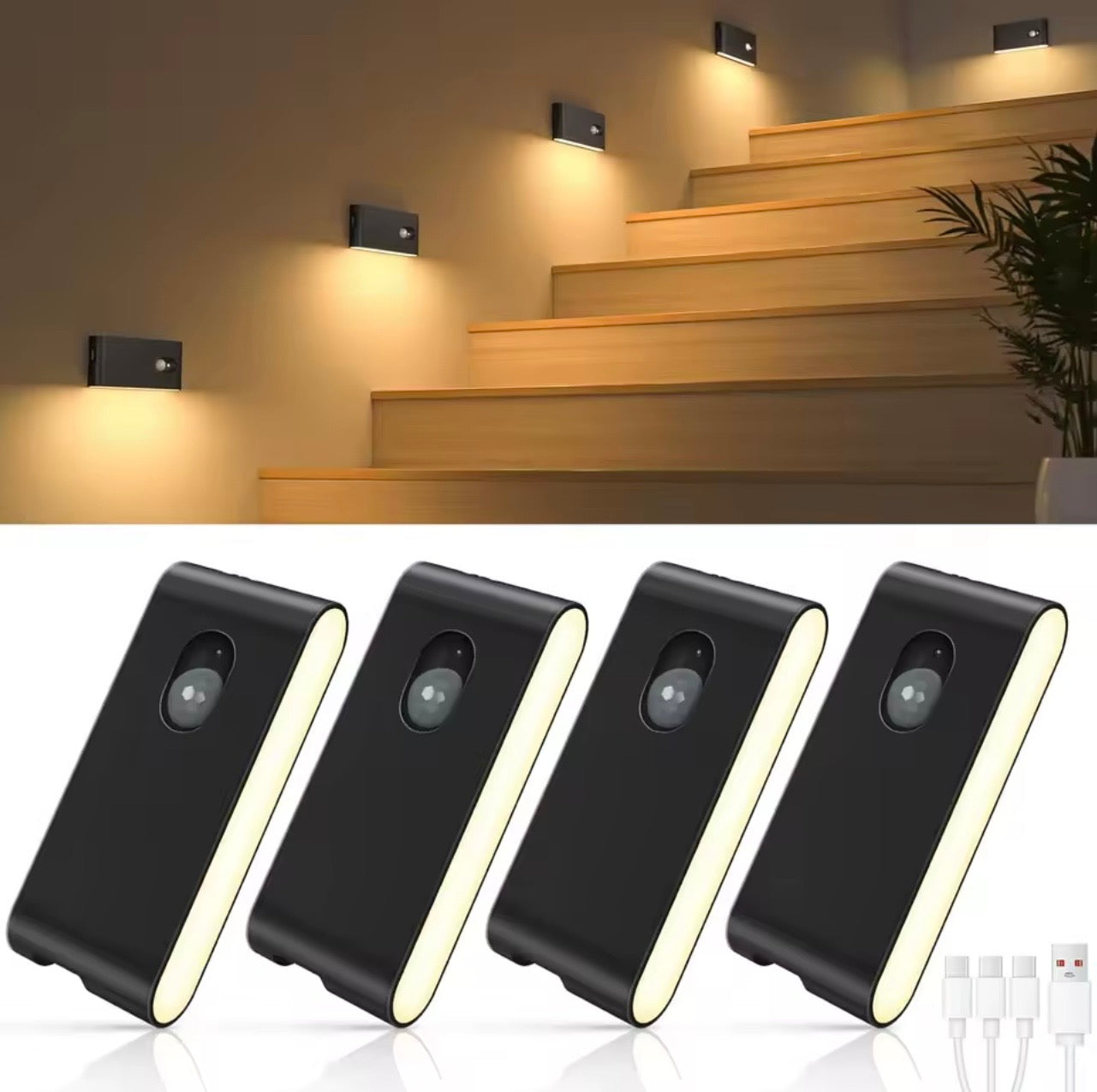 Rechargeable Motion Sensor Night Light – Magnetic LED Closet & Stair Light, Wireless Under Cabinet Lamp