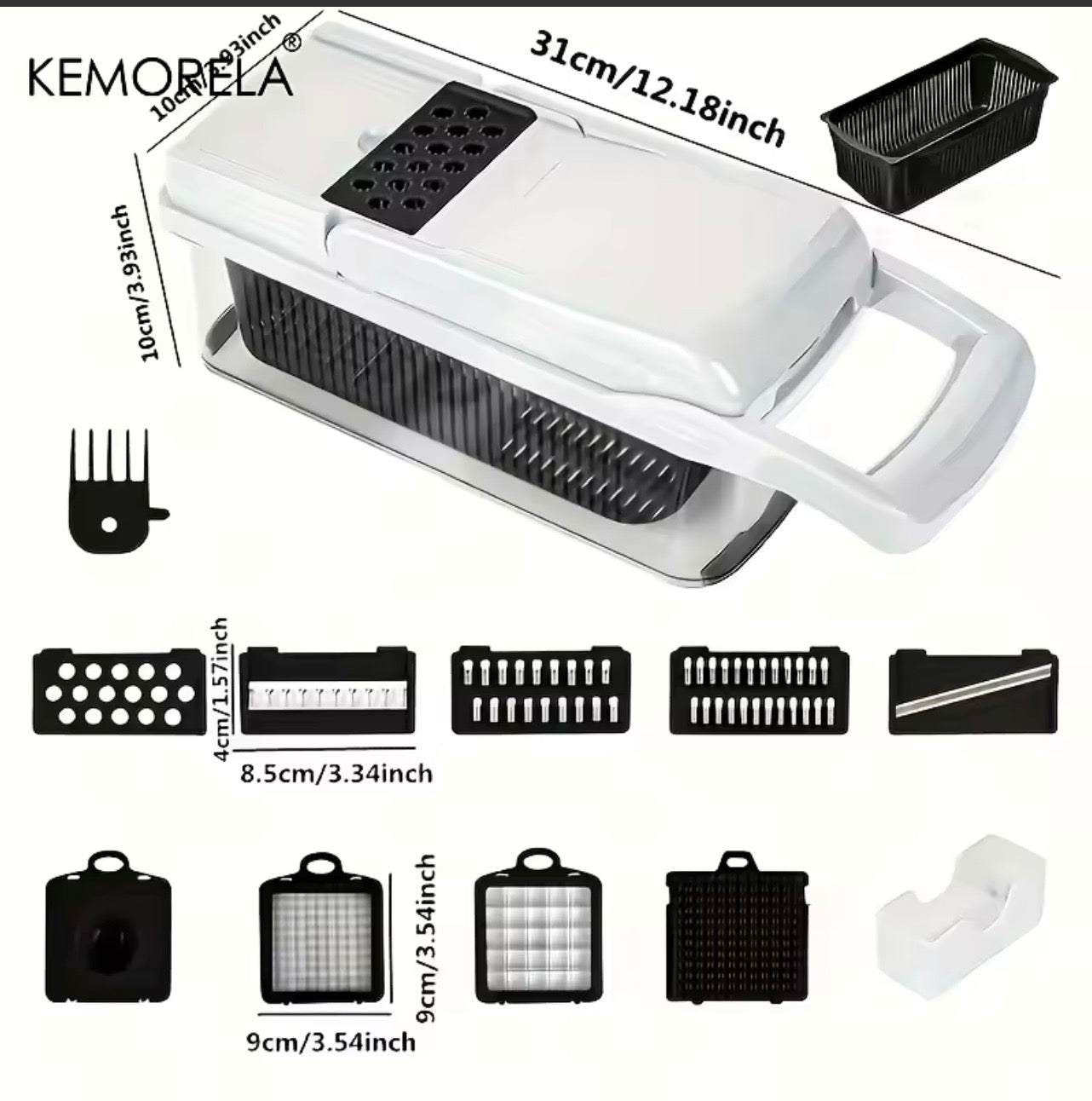 12-in-1 Multifunction Vegetable Chopper & Mandoline Slicer with Storage Container