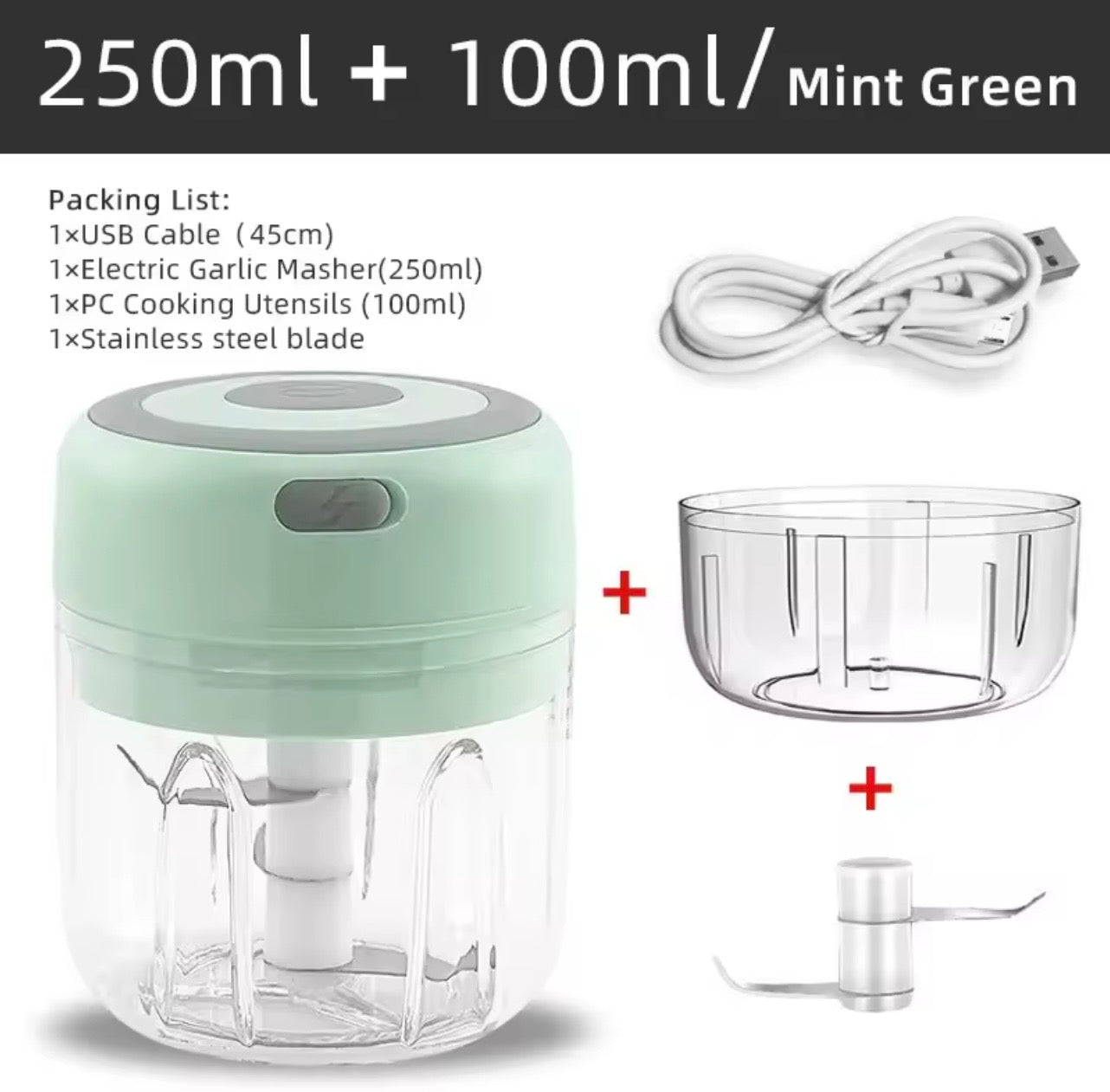 USB Wireless Electric Food Chopper | 100ml–250ml