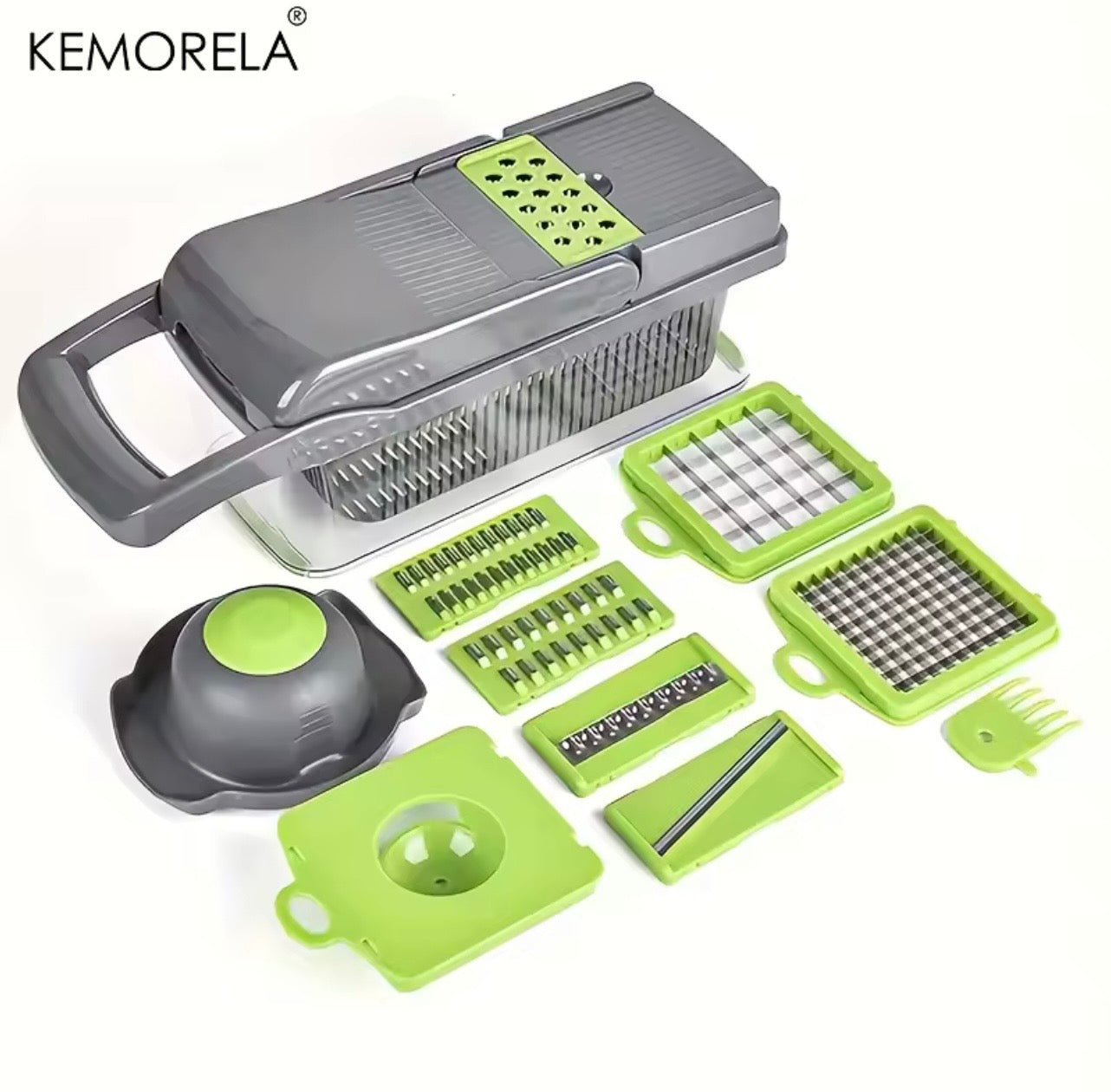 12-in-1 Multifunction Vegetable Chopper & Mandoline Slicer with Storage Container