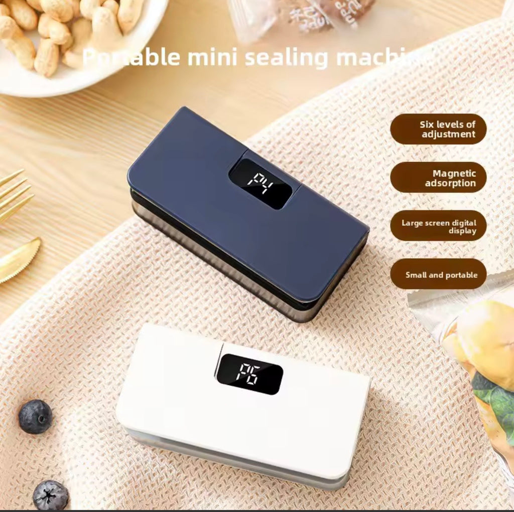 Portable USB Rechargeable Bag Sealer with Digital Display | Mini Heat Sealer for Food