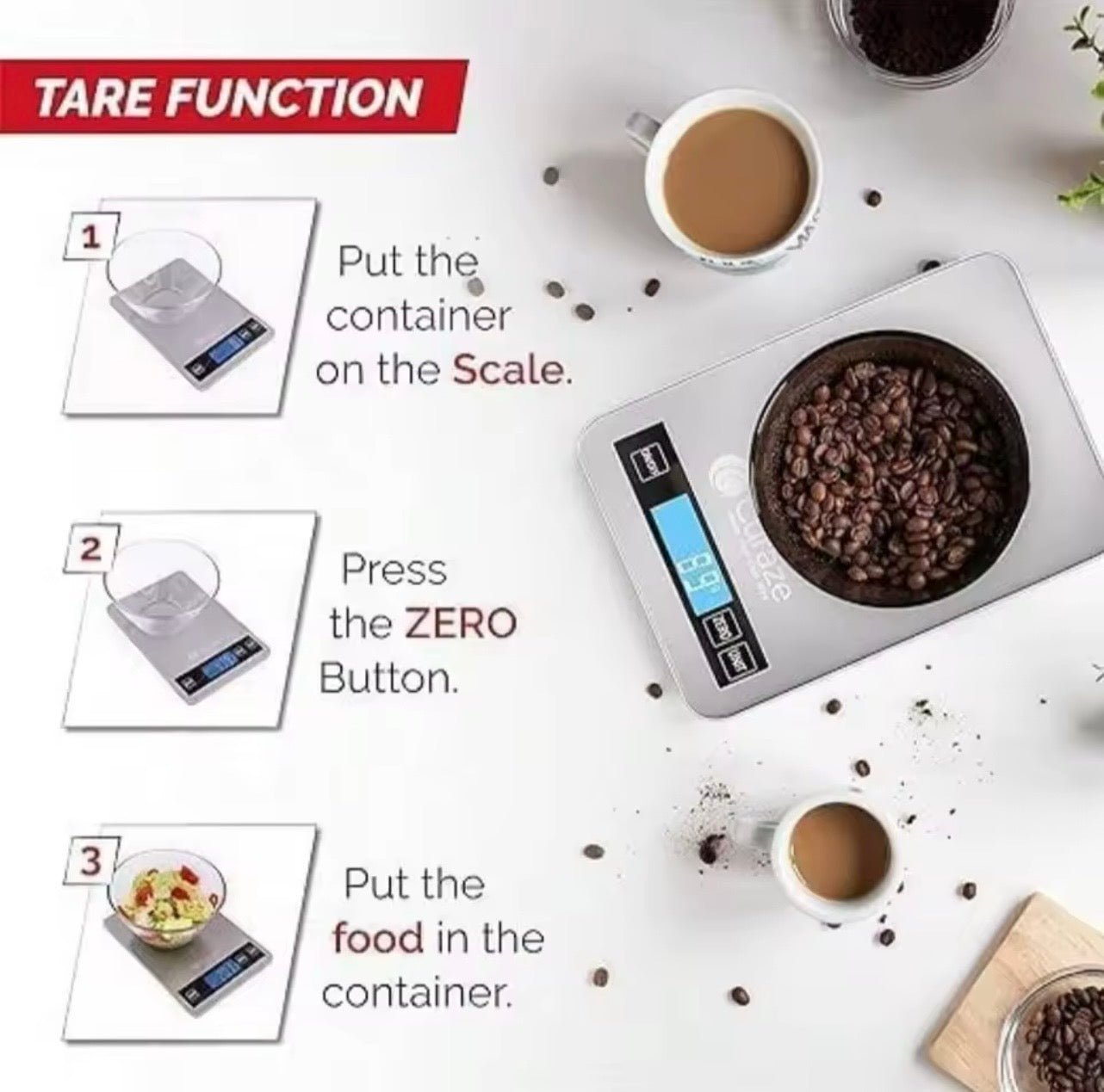 Digital Kitchen Food Scale – High Precision 10kg/22lb with LCD Display & Tare Function