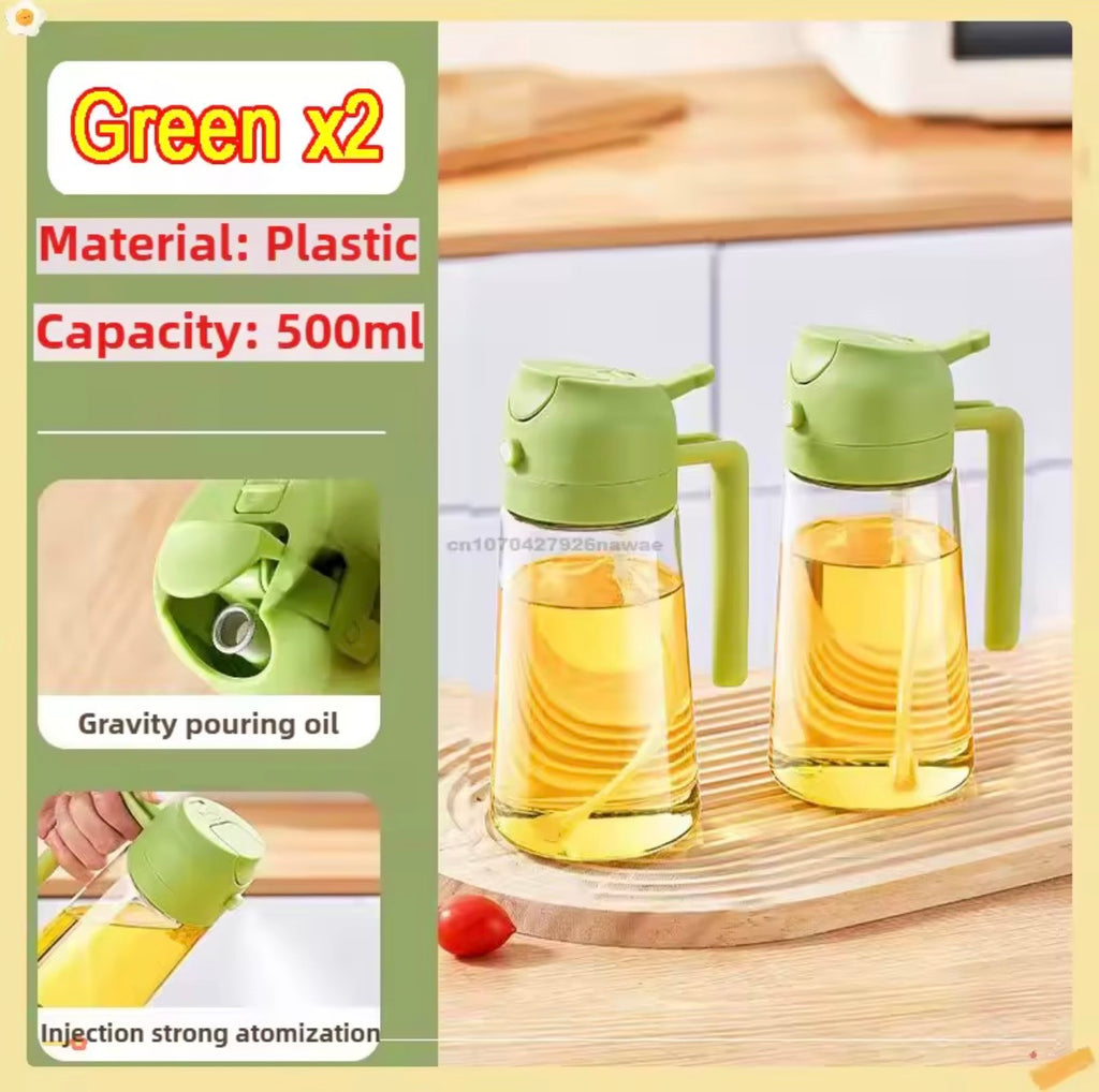 2-in-1 Oil Sprayer & Pourer Bottle 500ml – Leakproof Kitchen Olive Oil Dispenser for Cooking, BBQ & Salads