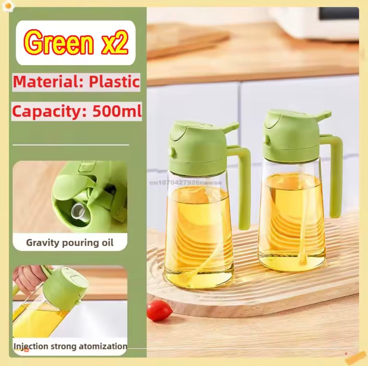2-in-1 Oil Sprayer & Pourer Bottle 500ml – Leakproof Kitchen Olive Oil Dispenser for Cooking, BBQ & Salads