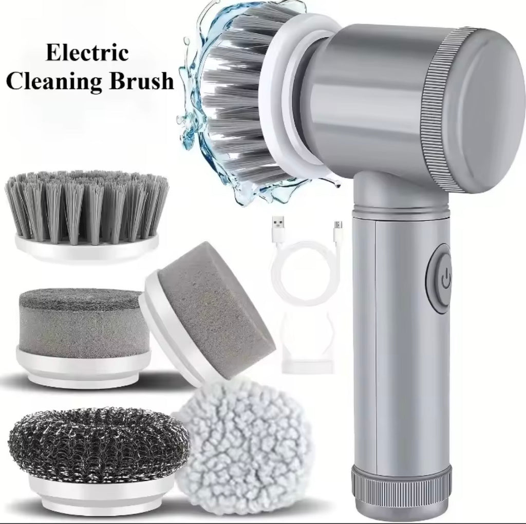 USB Wireless Electric Cleaning Brush with 5 Interchangeable Heads | Multi-Purpose