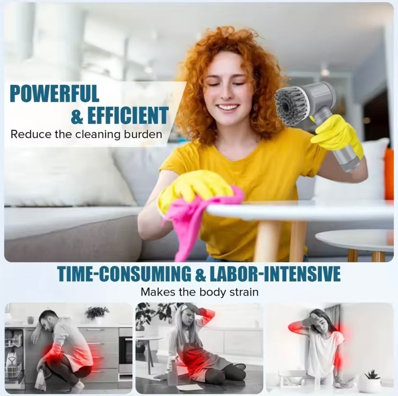 USB Wireless Electric Cleaning Brush with 5 Interchangeable Heads | Multi-Purpose