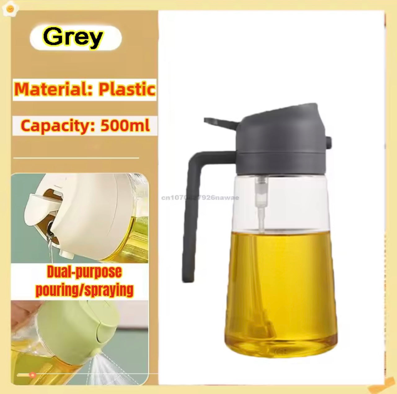 2-in-1 Oil Sprayer & Pourer Bottle 500ml – Leakproof Kitchen Olive Oil Dispenser for Cooking, BBQ & Salads