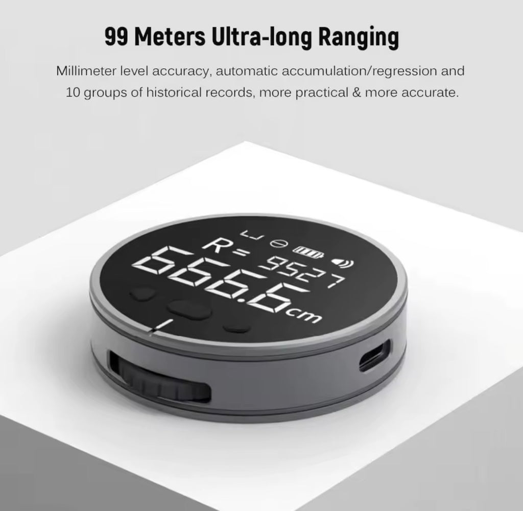 Mini Digital Laser Distance Meter 99m – Rechargeable Portable Measuring Tool