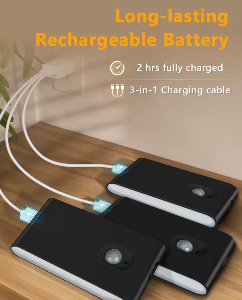 Rechargeable Motion Sensor Night Light – Magnetic LED Closet & Stair Light, Wireless Under Cabinet Lamp