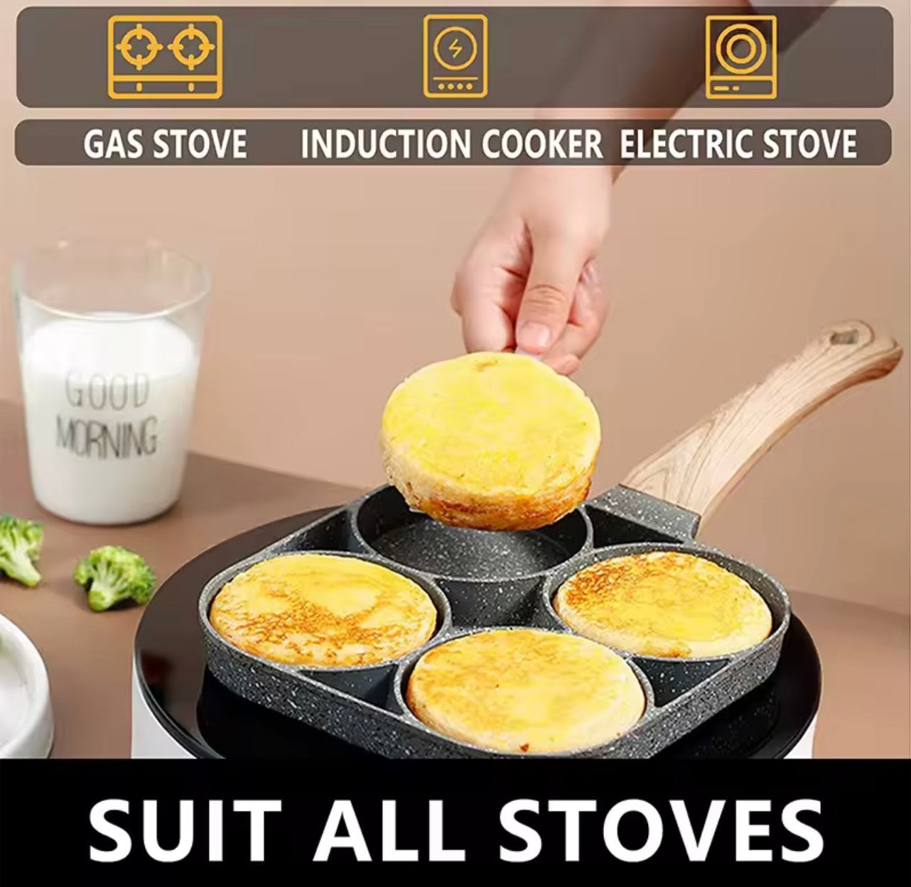 4-Cup Nonstick Egg Frying Pan