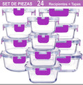24-Piece Glass Airtight Food Storage Containers with Lids