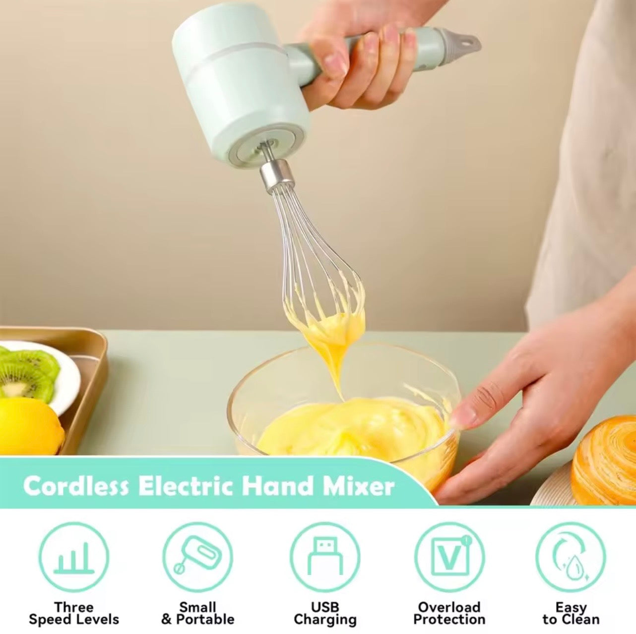 3-in-1 Wireless Electric Hand Mixer